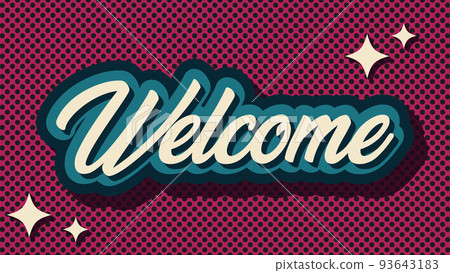 welcome banner in retro style 93643183
