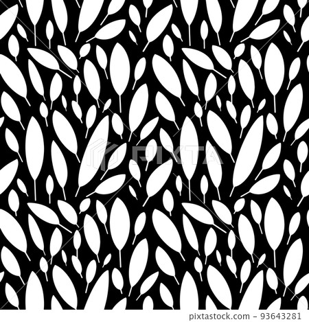 Black and white leaves pattern. Scandinavian style Black and white leaves pattern. Scandinavian style 93643281