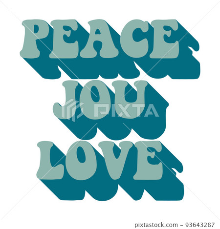 Peace jou love. Inscription in groove style 93643287