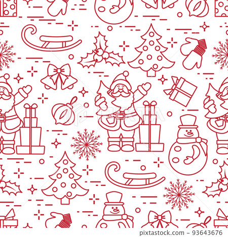 Pattern New year Merry Christmas Holiday Santa 93643676