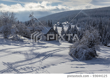 Winter landscape around Mala Upa, Giant Mountains (Krkonose), Northern Bohemia, Czech Republic 93644125