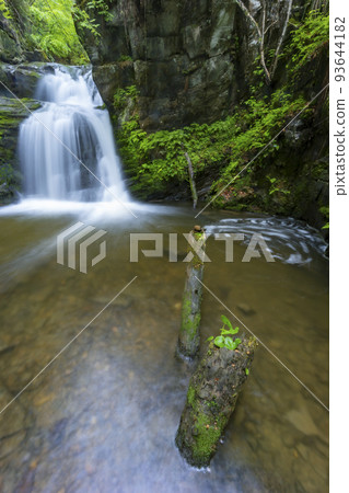 Resov waterfalls on the river Huntava in Nizky Jesenik, Northern Moravia, Czech Republic 93644182