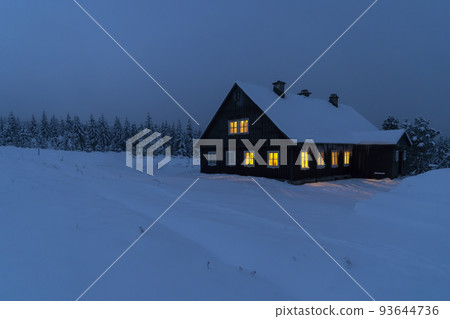 Jizerka settlemen, parts village Korenov, Liberec region, Northern Bohemia, Czech Republic 93644736
