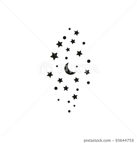 Magic and alchemy stars. Trendy line art style. Magic and alchemy stars. Trendy line art style. 93644758