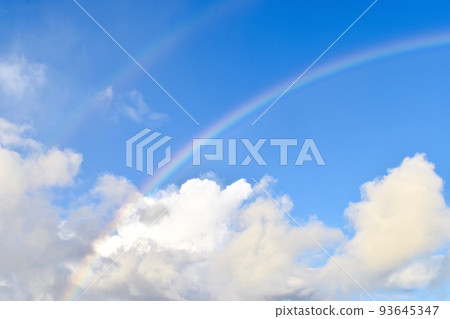 Double Rainbow and blue sky 93645347
