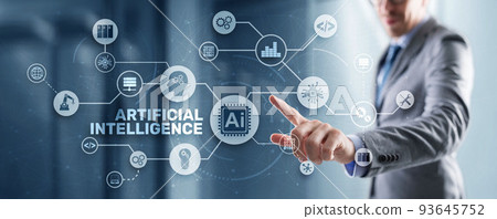 Artificial Intelligence Nanotechnologies Business Technologies concept. Futuristic background Artificial Intelligence Nanotechnologies Business Technologies concept. Futuristic background 93645752