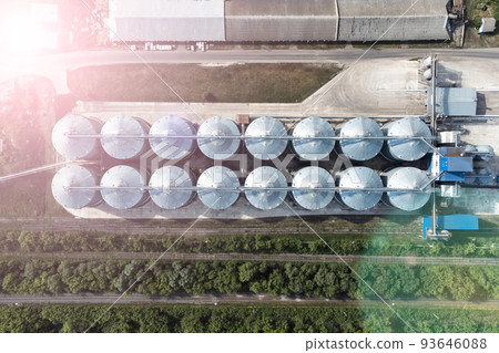 silage for grain storage view from height 93646088