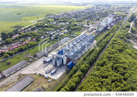 silage for grain storage view from height 93646099
