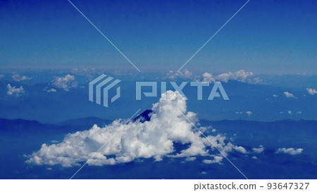 Mt.Fuji seen between sea of clouds seen from an airplane Mt.Fuji seen between sea of clouds seen from an airplane 93647327