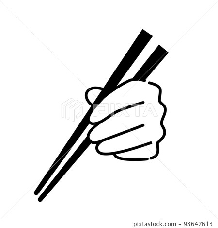 Hands eating with hash 93647613