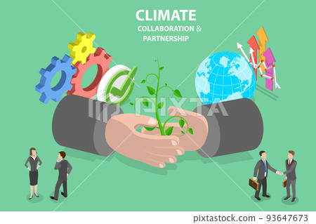 3D Isometric Flat Vector Conceptual Illustration of Climate Collaboration And Partnership 3D Isometric Flat Vector Conceptual Illustration of Climate Collaboration And Partnership 93647673