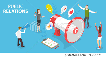 3D Isometric Flat Vector Conceptual Illustration of Public Relations 93647743