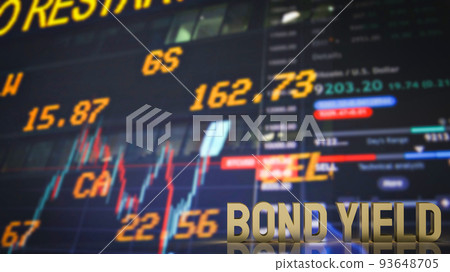 The  bond yield gold text for business concept 3d rendering 93648705