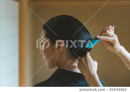 kimono, hair setting, female 93648962