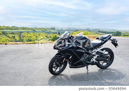 Bike touring Idyllic river bank scenery a-1 93649894