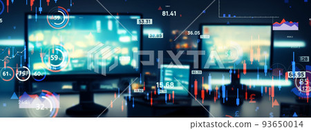 PC room and financial data image Horizontal visuals for banners and advertisements PC room and financial data image Horizontal visuals for banners and advertisements 93650014