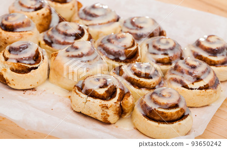 Freshly baked cinnabon buns 93650242