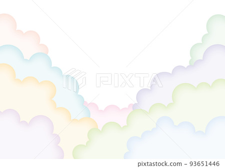 重疊的軟雲夢幻般的天空框架 93651446