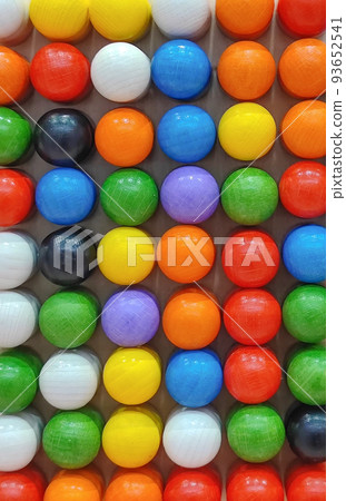 The colorful balls are neatly arranged The colorful balls are neatly arranged 93652541