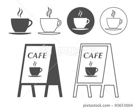Coffee break cafe icon illustration set Coffee break cafe icon illustration set 93653004