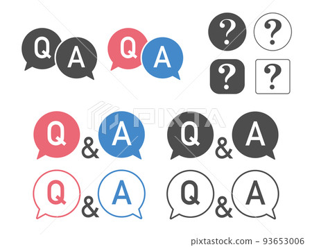Inquiry Q & A balloon sign icon illustration set 93653006