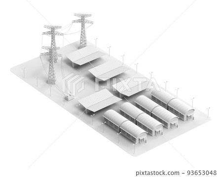 white industry model or smart industrial estate park with infrastructure development 93653048