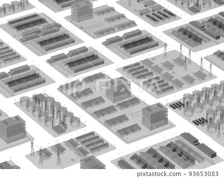 white industry model or smart industrial estate park with infrastructure development 93653083