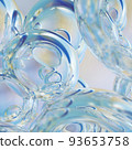 Levitating water drops. Background of beautiful water drops. 3D rendering 93653758