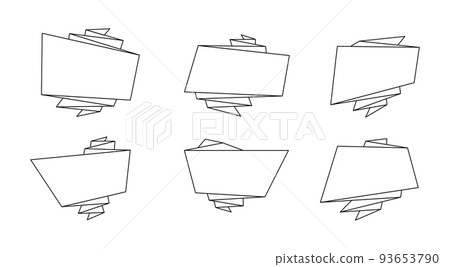 Abstract horizontal sale sticker set, flat special promotion tag, outline rectangle price label collection, isolated geometric promo badge, contour web discount banner, vector graphic Abstract horizontal sale sticker set, flat special promotion tag, outline rectangle price label collection, isolated geometric promo badge, contour web discount banner, vector graphic 93653790