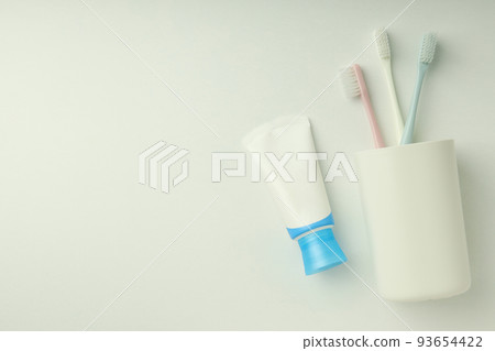 Concept of tooth or oral care, space for text 93654422