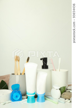 Concept of tooth or oral care, space for text 93654436