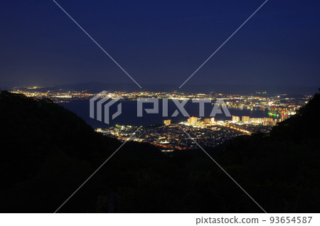 Hieizan Driveway Night view of Lake Biwa and Otsu City from Yumemigaoka Observation Deck 93654587