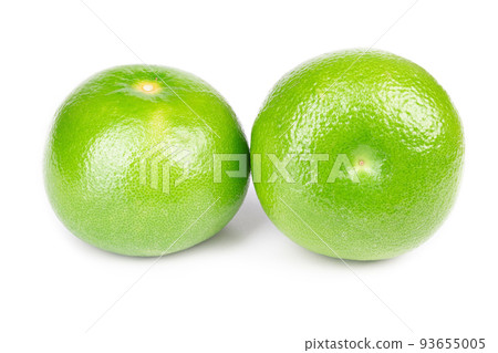 Citrus Sweetie or Pomelit, oroblanco on white background close-up. 93655005