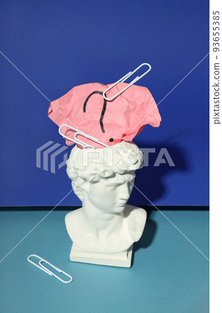 Concept of problems with memory, amnesia disease on two tone background 93655385