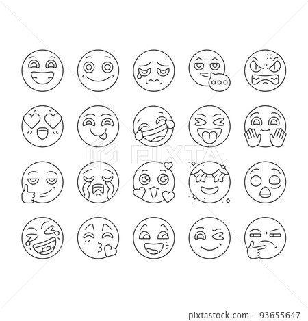 Emoji Emotional Funny Smile Face Icons Set Vector Emoji Emotional Funny Smile Face Icons Set Vector 93655647