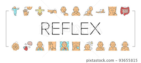 Reflex Of Human Neurology System Icons Set Vector 93655815
