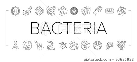 bacteria virus bacterium cell icons set vector bacteria virus bacterium cell icons set vector 93655958