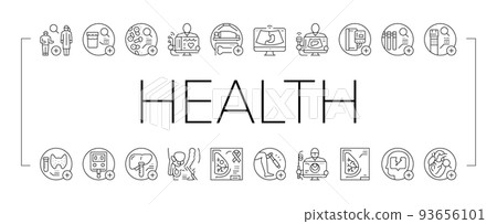 health check medical doctor icons set vector - Stock Illustration ...