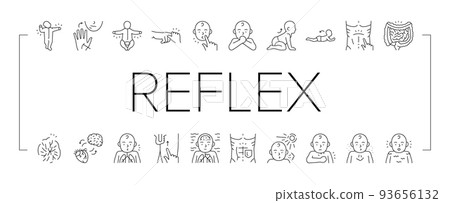Reflex Of Human Neurology System Icons Set Vector 93656132