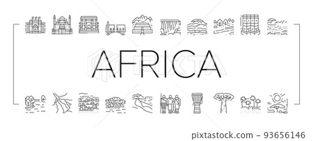 Africa Continent Nation Treasure Icons Set Vector Africa Continent Nation Treasure Icons Set Vector 93656146