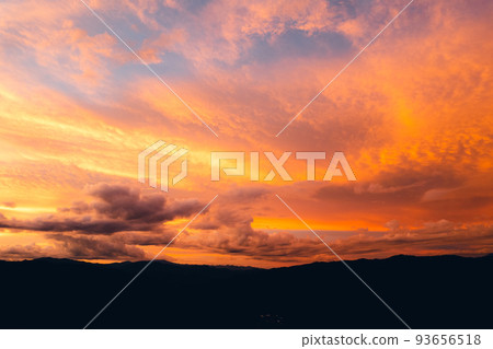 Scenic View Of Dramatic Sky During Sunset 93656518