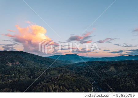 Mountain view and sky at dusk Mountain view and sky at dusk 93656799
