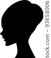 Female profile silhouette. 93658006