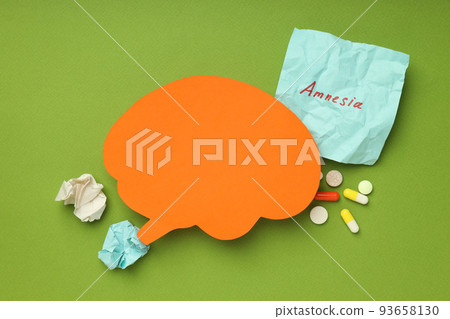 Concept of problems with memory, amnesia, space for text 93658130