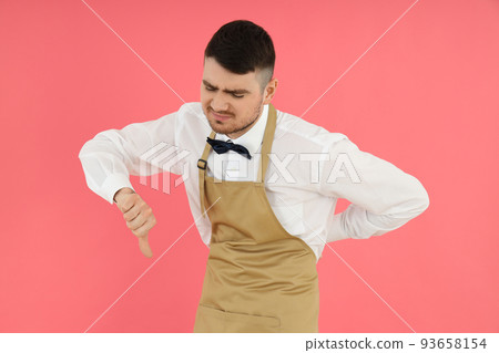 Concept of profession with young man waiter 93658154
