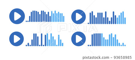 Recording of audio message template. UI element of audio record for smartphones. Vector illustration 93658985