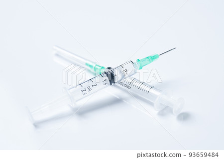syringe on white background 93659484