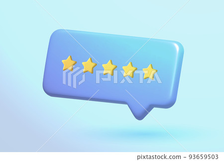 Customer Satisfaction Rating 3d illustration. Giving Five Star Feedback CSAT, Consumer review concept 93659503