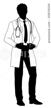Doctor Man Medical Silhouette Healthcare Person 93659504