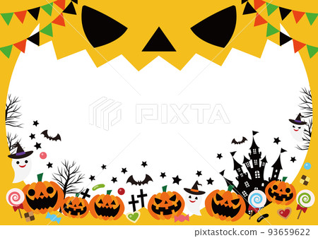 Halloween big frame horizontal yellow solid 93659622